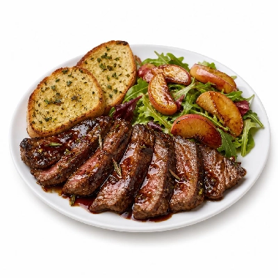 HelloFresh Balsamic Rosemary Strip Steak with Garlic Herb Toasts and a Roasted Apple Salad