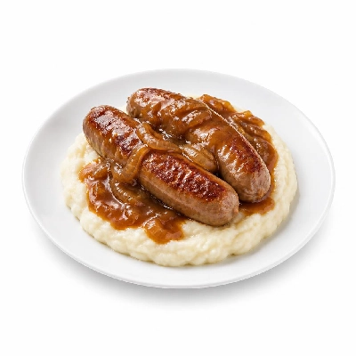 HelloFresh Bangers & Cauliflower Mash with Onion Gravy