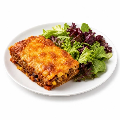 HelloFresh Beefy Taco Casserole with Mixed Green Salad
