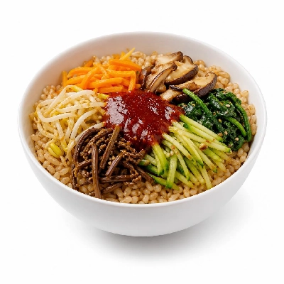 HelloFresh Brown Rice Bibimbap with Veggies and Soy Ginger Sauce