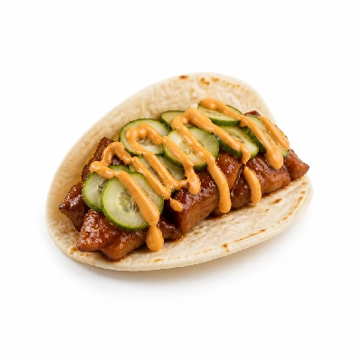 HelloFresh Bulgogi Chicken Thigh Tacos with Pickled Cucumbers and Sriracha Crema