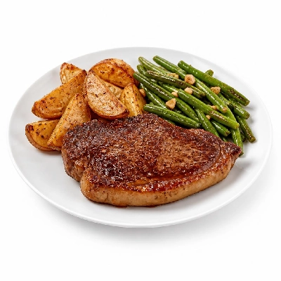 HelloFresh Buttered-up Steak with Roasted Potatoes and Garlicky Green Beans