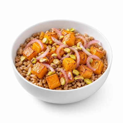 HelloFresh Butternut Squash Power Bowl with Farro Pistachios and Pickled Shallot