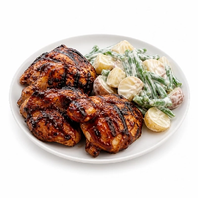 HelloFresh Char-Grilled Barbecue Chicken with Creamy Green Bean and Potato Salad