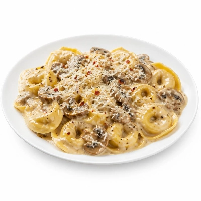 HelloFresh Cheese Tortelloni in a Mushroom Sauce with Parmesan and Chili Flakes
