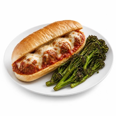HelloFresh Cheesy Meatball Subs with Herby Marinara and Crispy Broccolini