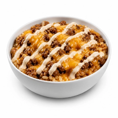HelloFresh Cheesy Mexican Beef and Rice Skillet with Hot Sauce Crema