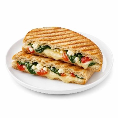 HelloFresh Cheesy Spinach Tomato & Feta Panini