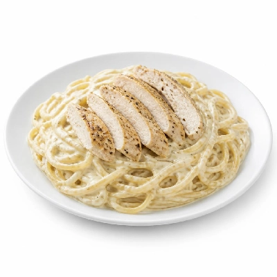 HelloFresh Chicken and Spaghetti Alfredo with a Twist Tuscan Spices and Roasted Garlic Herb Butter