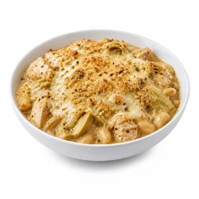 HelloFresh Chicken & Artichoke Cassoulet with Herbed Breadcrumbs Mozzarella
