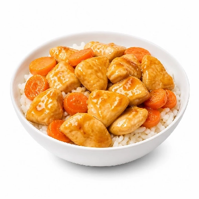 HelloFresh Chicken Luau Bowls with Carrots and Honey Butter over Rice