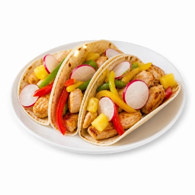 HelloFresh Chicken Pineapple Party Tacos with Bell Pepper and Fresh Radishes