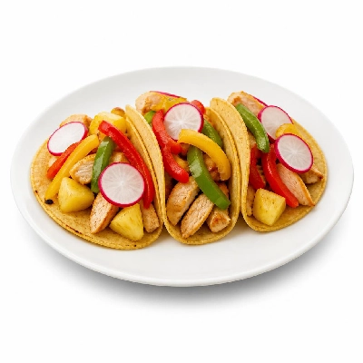 HelloFresh Chicken Pineapple Party Tacos with Bell Peppers and Fresh Radishes