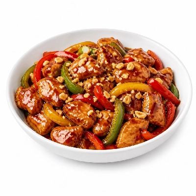 HelloFresh Chicken Teriyaki Stir-Fry with Bell Pepper Peanuts and Sriracha