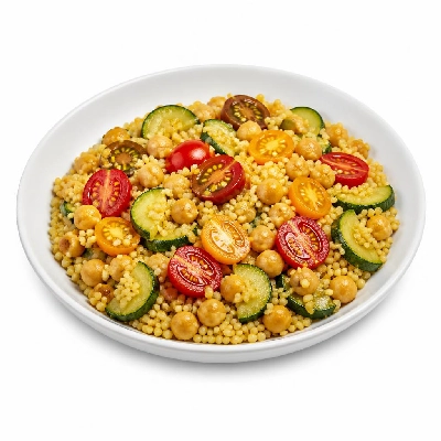 HelloFresh Chickpea-Powered Mediterranean Couscous with Zucchini and Heirloom Grape Tomatoes