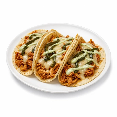HelloFresh Chickpea Tinga Tacos with Monterey Jack Cheese Poblano Pepper and Lime Crema