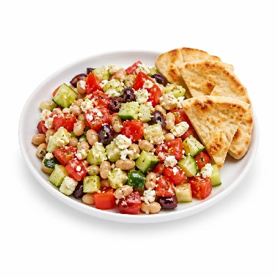 HelloFresh Chopped Greek Salad with Cannellini Beans Olives and Toasted Pita