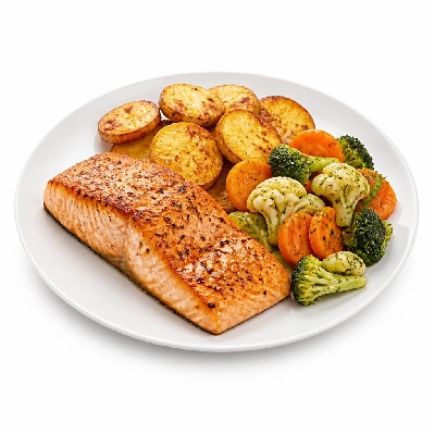 HelloFresh Classic Roasted Salmon with Crispy Potato Rounds and Dilled Veggies