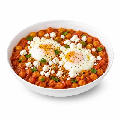 HelloFresh Cozy Chickpea and Egg Skillet with Shakshuka Spices Feta Cheese