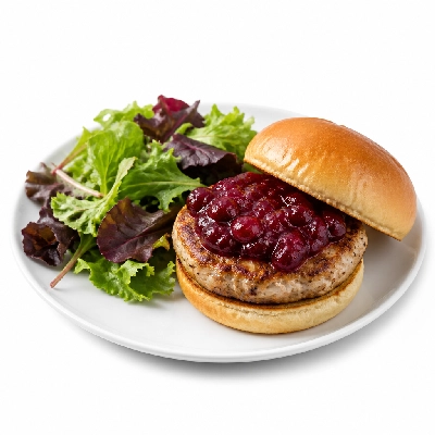 HelloFresh Cranberry Turkey Burgers with Green Salad