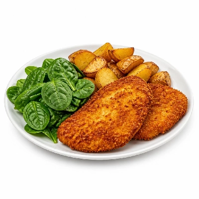 HelloFresh Crispy Chicken Parmigiana Salad with Potatoes and Spinach