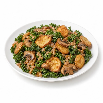 HelloFresh Crispy Sunchoke Salad with Kale Mushrooms & Farro