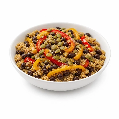 HelloFresh Cumin Quinoa Bowl with Black Beans Bell Peppers and Pepitas