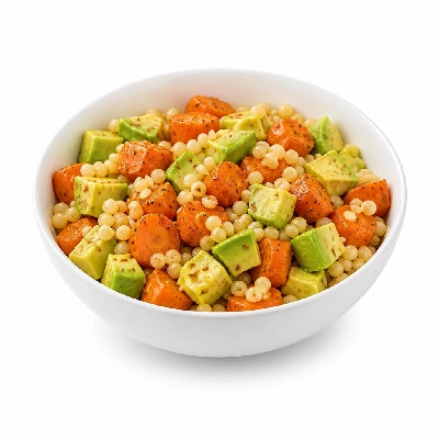 HelloFresh Cumin-Roasted Carrot and Avocado Salad with Israeli Couscous