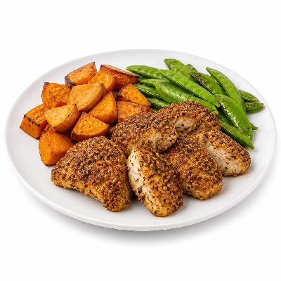 HelloFresh Do the Dukkah Chicken with Sweet Potatoes and Snap Peas