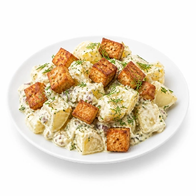 HelloFresh Early Summer Potato Salad with Crispy Tofu Dill & Tangy Dijon Dressing