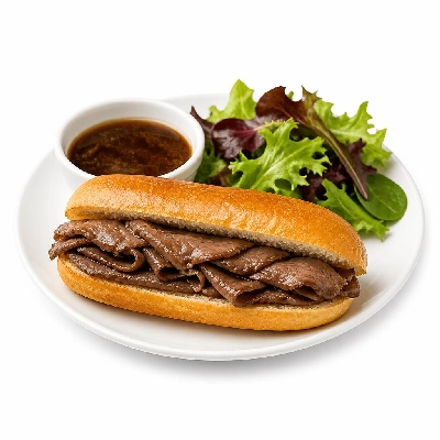 HelloFresh French Dip Beef Sandwiches with Onion Gravy and a Green Salad