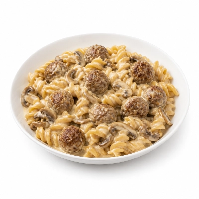 HelloFresh Fusilli with Beef Meatballs in a Tuscan Mushroom Sauce