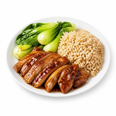 HelloFresh Glazed Teriyaki Chicken with Baby Bok Choy and Coconut Brown Rice