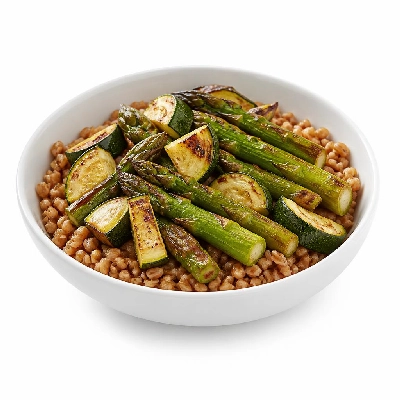 HelloFresh Gorgeous Greens Farro Bowl with Roasted Zucchini and Asparagus
