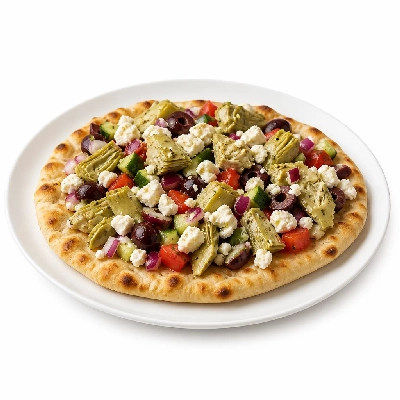 HelloFresh Greek Salad Flatbreads with Artichokes Olives and Feta