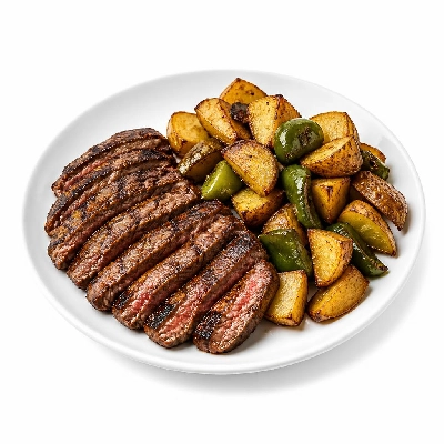 HelloFresh Grilled Lemon Pepper Steak with a Poblano Potato Jumble