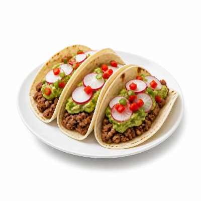 HelloFresh Ground Beef and Guacamole Tacos with Radishes Bell Pepper Southwestern Spices