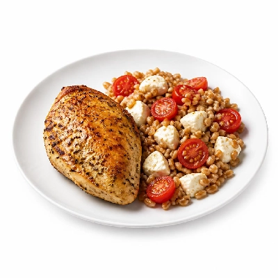 HelloFresh Herby Pan-Seared Chicken with Farro Caprese Salad