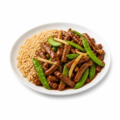 HelloFresh Hoisin Pork Stir-Fry with Brown Rice Sugar Snap Peas and Ginger