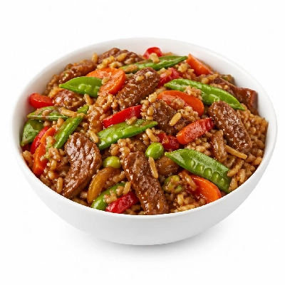 HelloFresh Hoisin Stir-Fry with Brown Rice Sugar Snap Peas and Ginger
