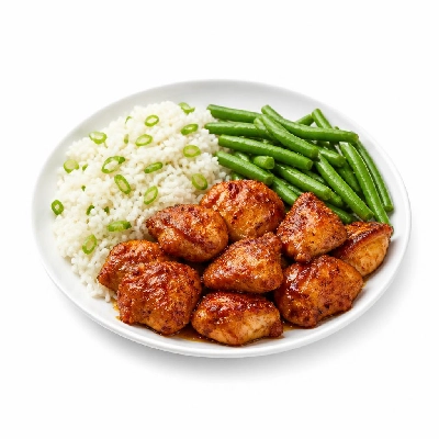 HelloFresh Honey Ancho Chicken with Scallion Rice and Lemony Green Beans