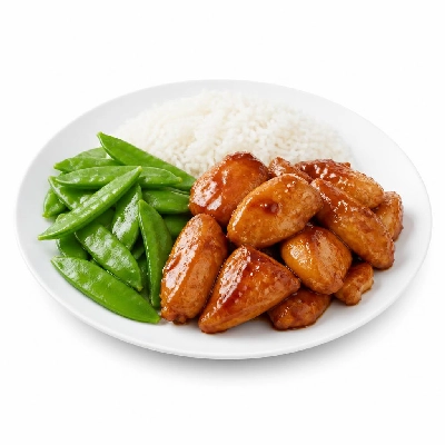 HelloFresh Honey Ginger Glazed Chicken with Snow Peas and Jasmine