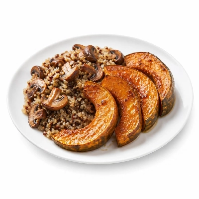 HelloFresh Honey-Roasted Squash with Warm Mushroom & Quinoa Salad