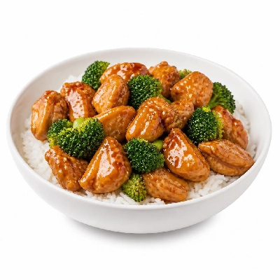 HelloFresh Honey Sesame Chicken with Broccoli over Jasmine Rice