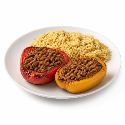 HelloFresh Indian Stuffed Peppers with Curried Beef & Garam Masala-Scented Rice