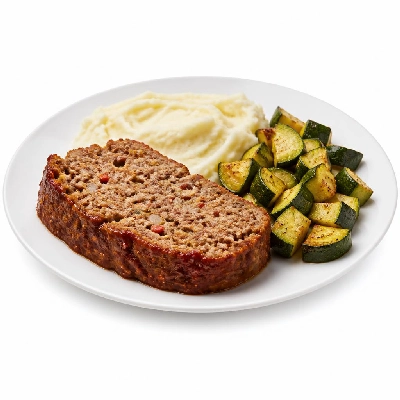 HelloFresh Italian Baked Meatloaf with Olive Oil Mashed Potatoes and Roasted Zucchini