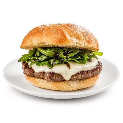 HelloFresh Italian Ciabatta Cheeseburgers with Mozzarella and Tangy Balsamic Greens