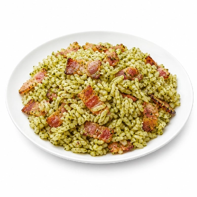 HelloFresh Italian Inspired Bacon and Pesto Pilaf