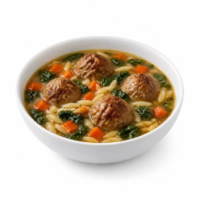 HelloFresh Italian Meatball Soup with Orzo Kale and Carrot