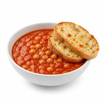 HelloFresh Italian Tomato and Chickpea Soup with Cheesy Ciabatta Garlic Bread
